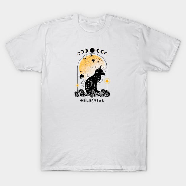 Celestial spirit animal fox T-Shirt by MonochromeEcho